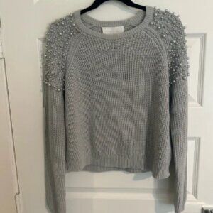 NWT Michelle Mason Faux Pearl-embellished Cotton Sweater